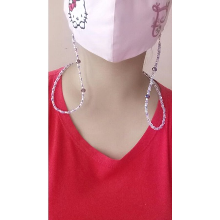 Kalung Tali Gantungan Strap Masker Mutiara Warna-Warni Fashion Unik Lucu