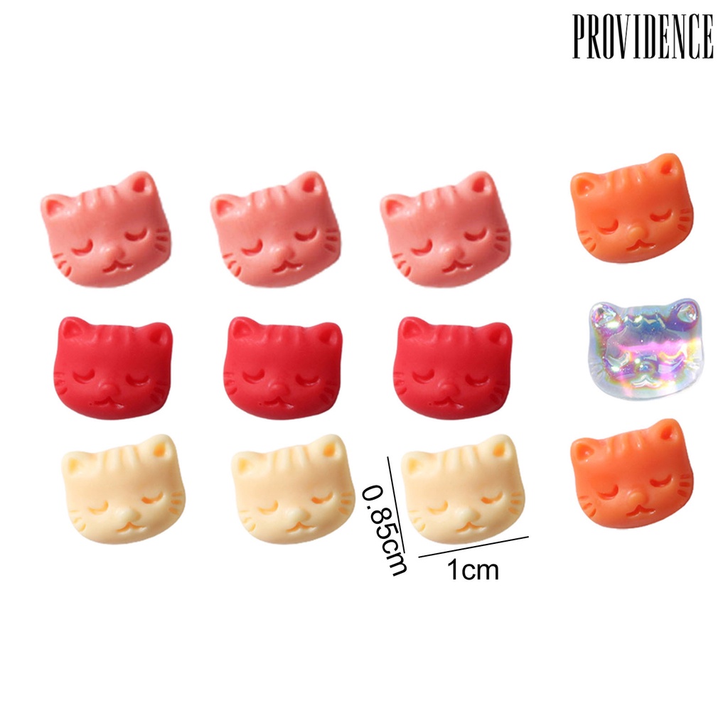 Providence 30pcs / Set Hiasan Kuku 3d Motif Kepala Kucing Aksen Berlian Warna-Warni Untuk Aksesoris Wanita