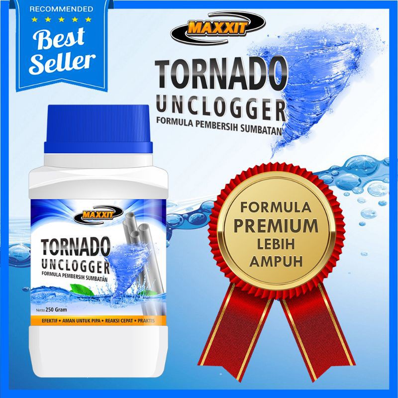 Maxxit Tornado Bubuk Pembersih Pipa Toilet Cleaner Cair dan Wastafel Anti Sumbat Isi 160gr