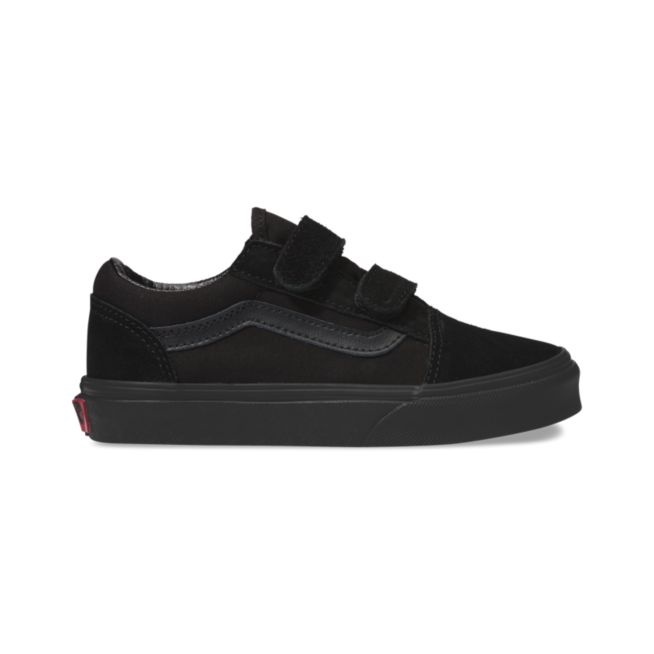 Sepatu Anak Laki Laki Velcro Full Black Sneakers Vans Oldskool Hitam Polos Sepatu Sekolah Pria Wanita