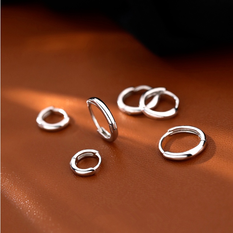 Kami Bunga Minimalis S925 Perak Lingkaran Kecil Hoop Anting Untuk Wanita Gadis Ins Trendi Kecil Geometris Anting-Anting Sederhana Fashion Telinga Perhiasan Aksesoris