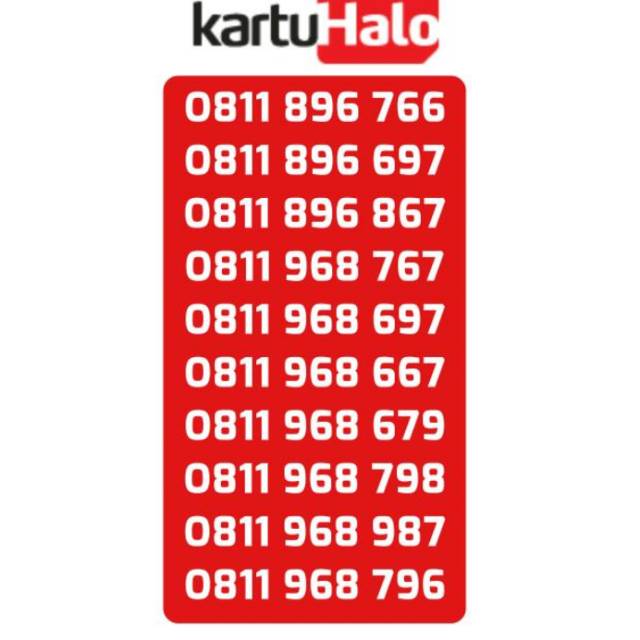 Kartu perdana nomor cantik 10 digit