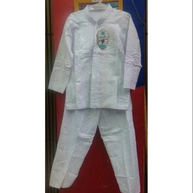 Baju koko anak putih lengan panjang / setelan taqwa anak putih bordir untuk usia 2 4 5 6 7 8 tahun setelan manasik