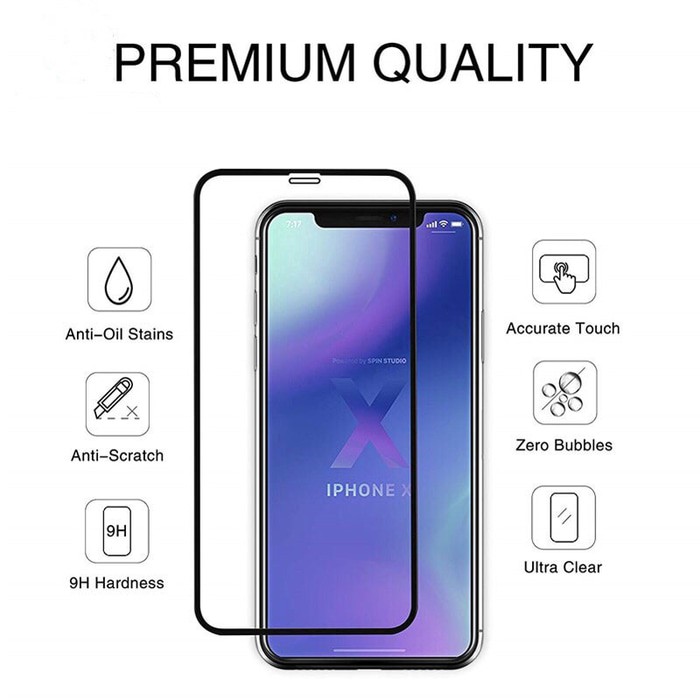 Tempered Glass Screen Protector Full Coverage for Apple X XS XS Max