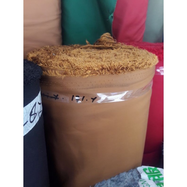 Kain mayer import water repellent/daun talas warna kubus kuning busuk