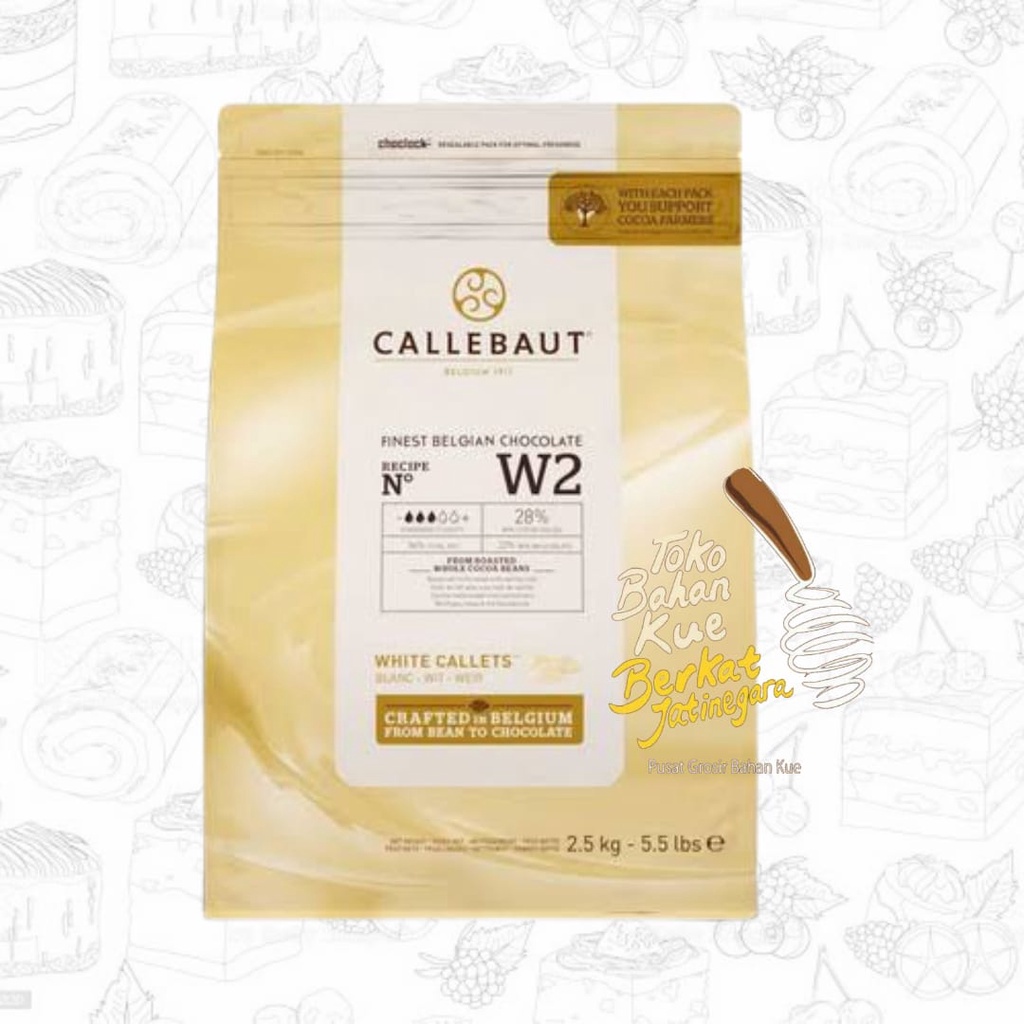 

CALLEBAUT W2NV CREAMY MILK WHITE 28 % BELGIAN CHOCOLATE COUVERTURE / BAL ( 2,5 KG )