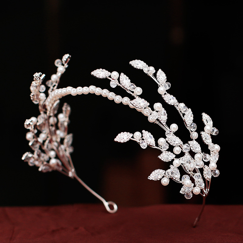 Zirkon Bridal Headband Mahkota Pengantin untuk Pernikahan / Wisuda