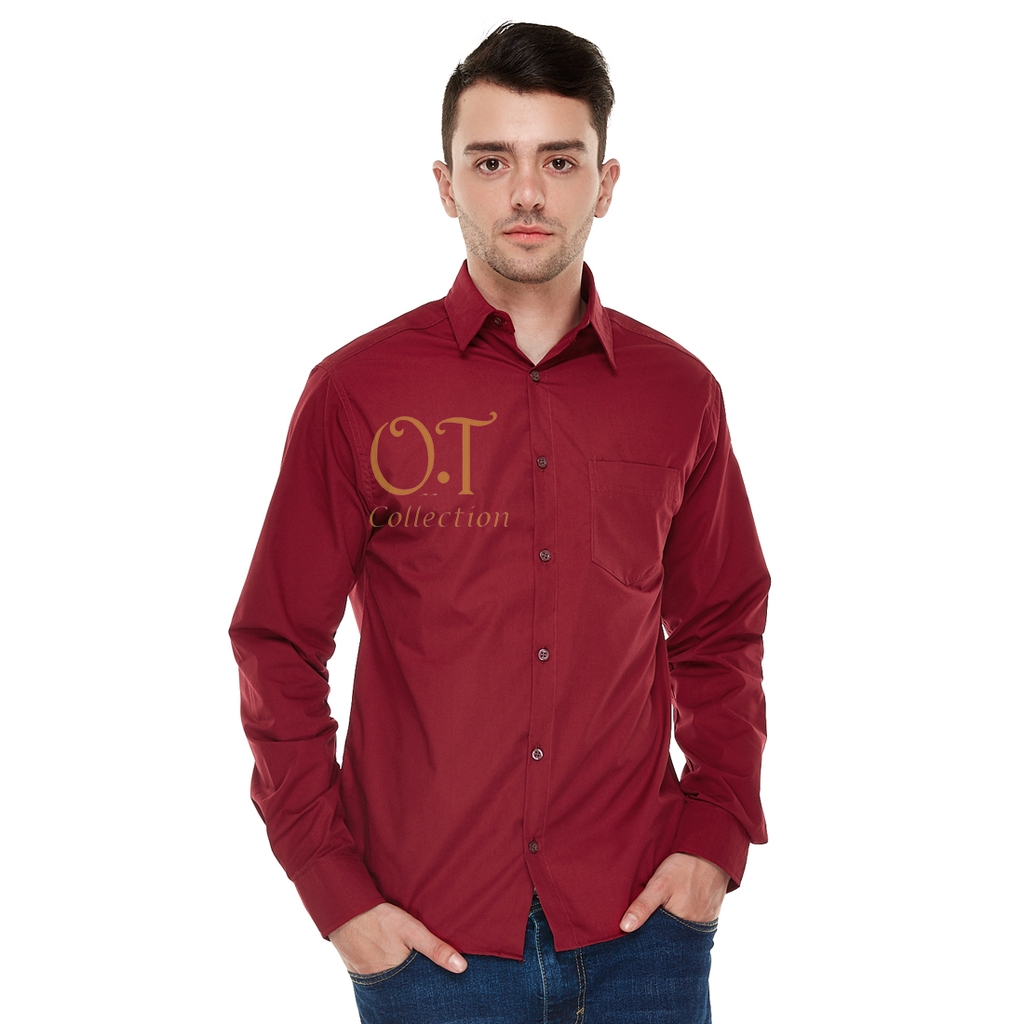 [basic office OT] kemeja pria polos kantoran premium cotton
