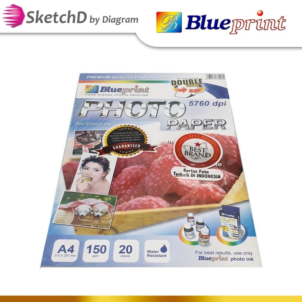 Jual Kertas Foto 150gsm Blueprint Double Side Isi 20 Lbr A4 | Shopee ...