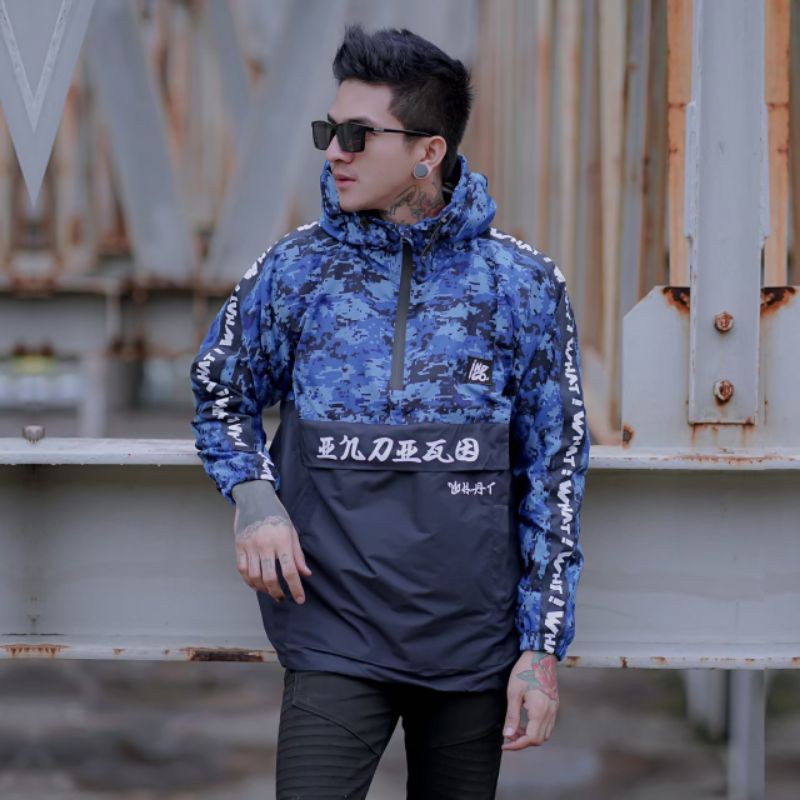 Jaket Cougle - Jaket Cougle Indigo - Jaket Pria - Jaket Loreng Indigo