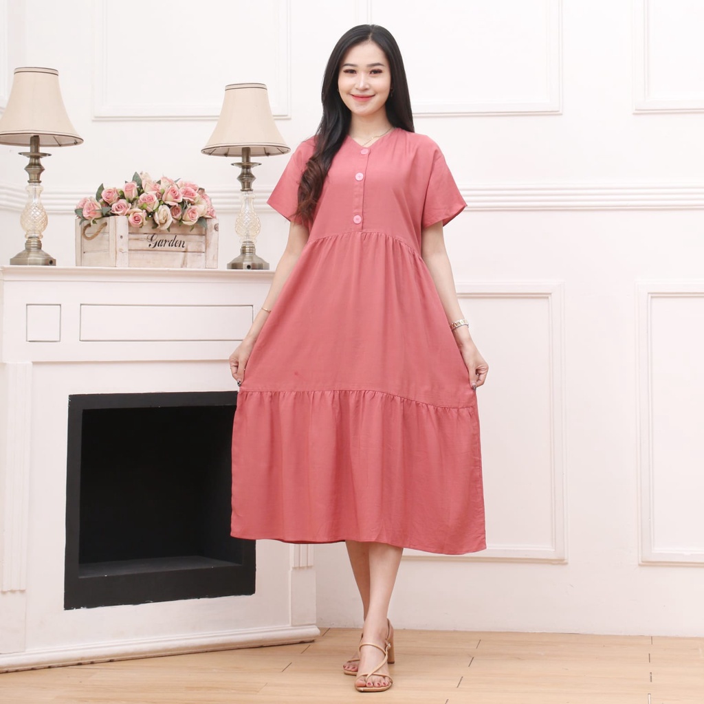 ACHSA DRESS HOME DRESS RAYON POLOS CASUAL DRESS KOREAN STYLE