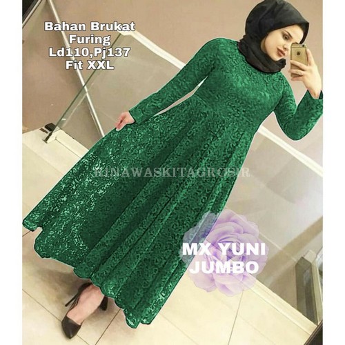 [Kode 449] Arimbi Model Baju Gamis Brokat Modern Terbaru 2020 Jum OI685 Maxi Yuni Jumbo Xxl Ijobot