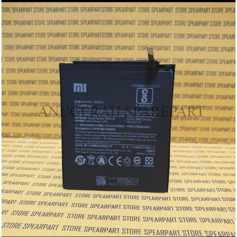 Batre Baterai Battery Xiaomi Redmi Note 4 | Note 4X Snapdragon BN43 Original 100%