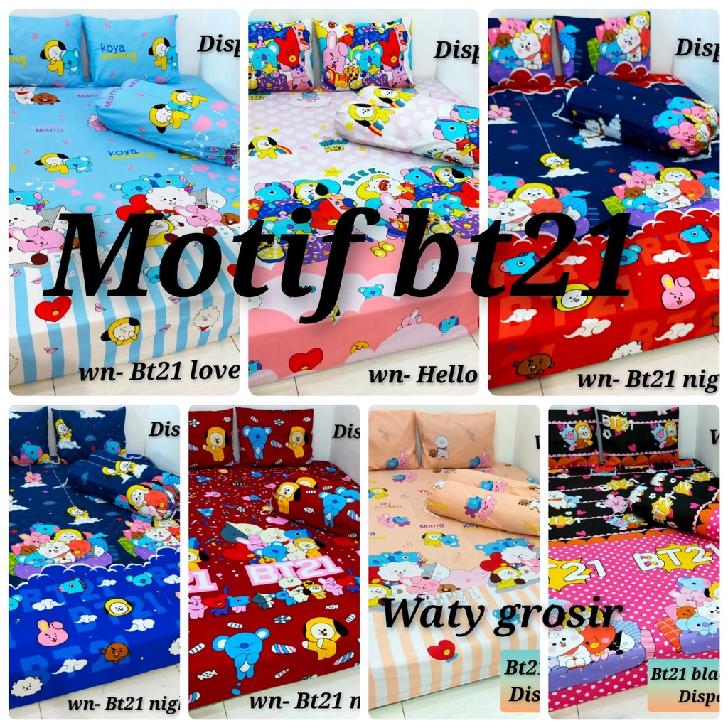 Waty grosir motif bt21 SARBAN SARGUL SERASI/CANTIK!! MOTIF BT21 Produksi Sendiri Sprei Homemade Murah