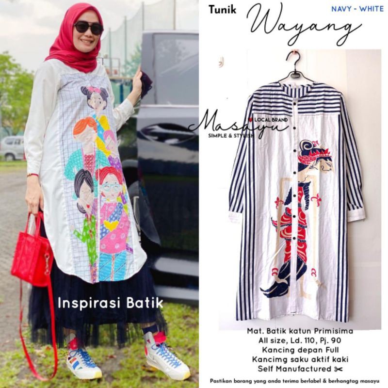 Dress / Tunik Batik Motif Wayang Unik