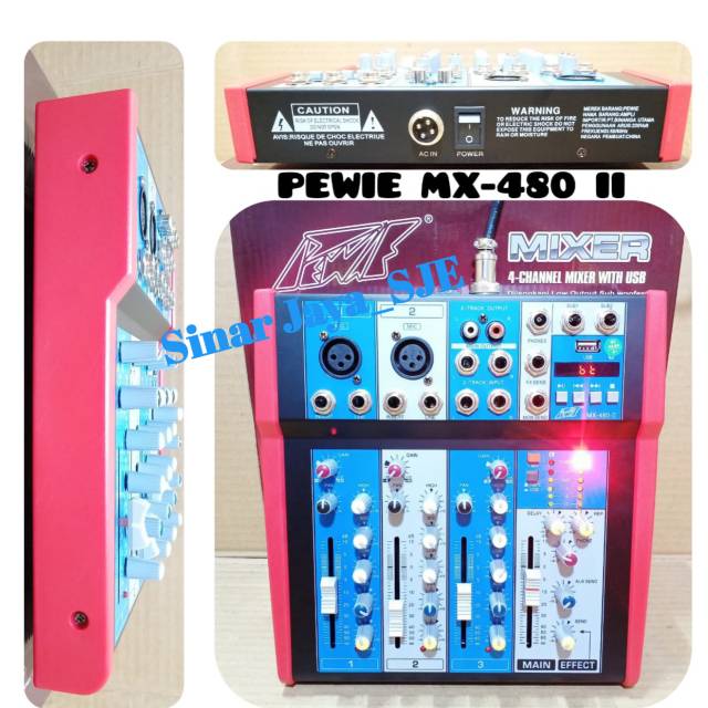 Mixer 4 channel Pewie MX-480 II GARANSI 1 TAHUN