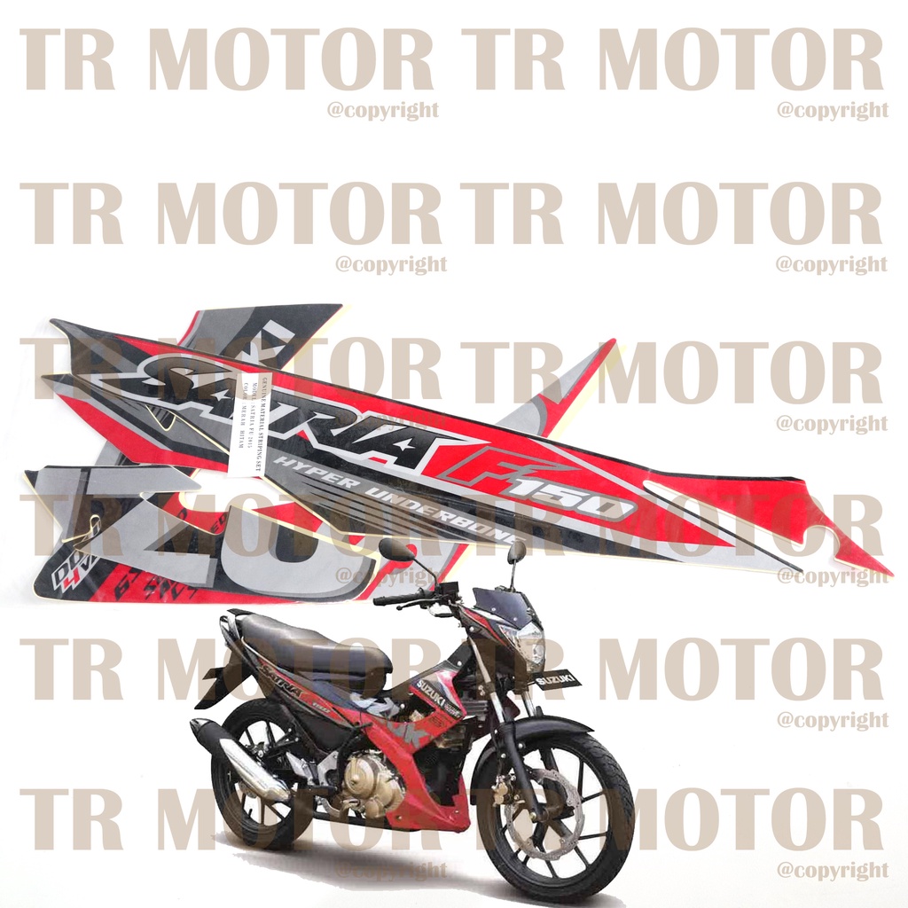 Stiker Motor Satria F 150 Facelift 2015 Sticker Striping Lis Full Set Motor