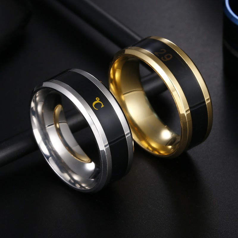 Cincin Titanium Suhu/temperatur tubuh Cincin couple pria wanita