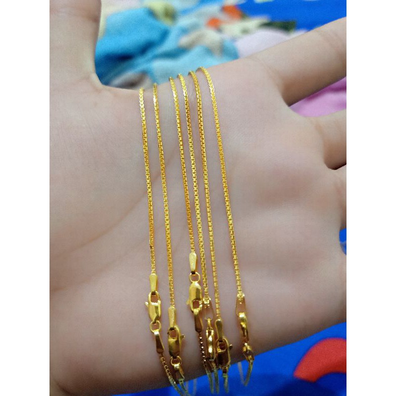 KALUNG ANAK ITALI MESIN PERAK 925 LAPIS MAS 24K