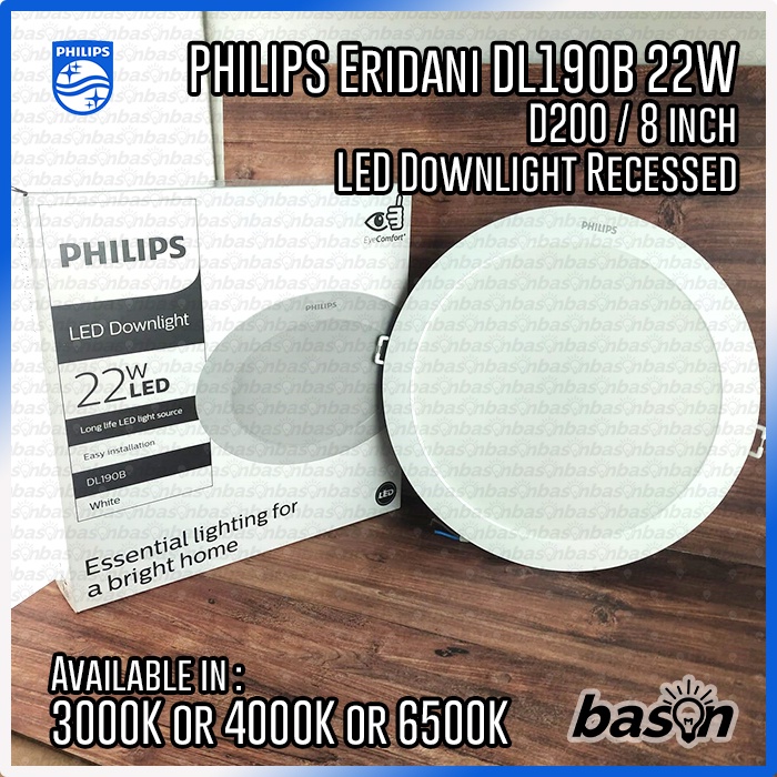 PHILIPS Eridani DL190B G2 22W / G3 23 LED18 D200 8&quot; - LED Downlight