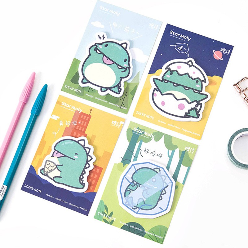 

Green Dino Sticky Notes Post-its (Catatan Tempel)