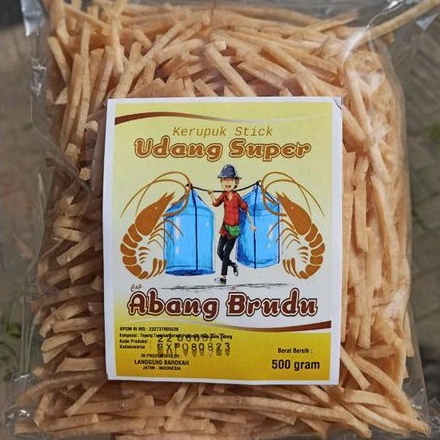 

Kerupuk Udang Stick. 500g. Export Quality. Rasa udang mantab.