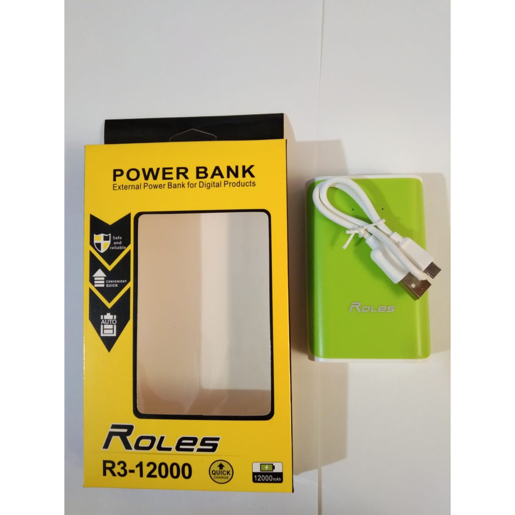 ROLES Power Bank R3-12000 Dual USB Output 2 Input