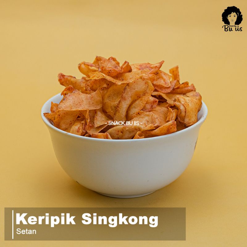 

250gram Keripik Setan/Kripset/Singkong Pedas Snack Bu iis Cemilan Sukabumi
