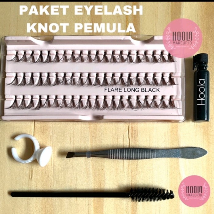 paket bulu mata tanam knot / 5 in 1 eyelash extension - Medium 12mm