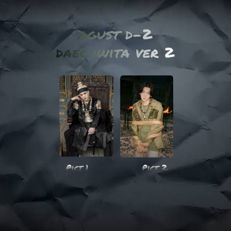 photocard pc lenticular holo yoongi agusd d2 daechwita ver 2