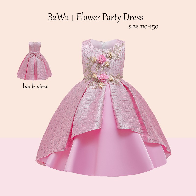 [Brandedbaby] DRESS PESTA ANAK PEREMPUAN IMPORT/ PARTY DRESS / GAUN PESTA ULANG TAHUN SILVER PINK