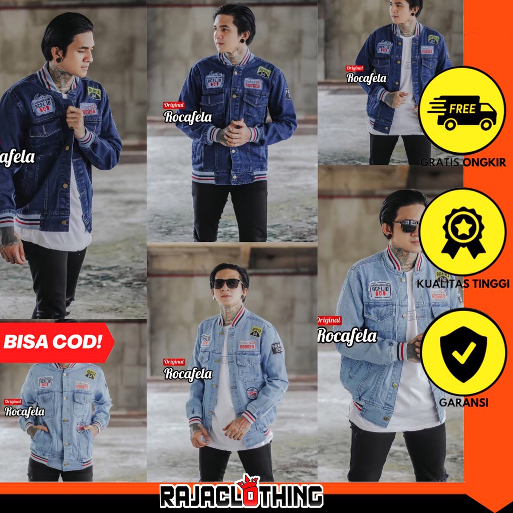 RCL - JAKET JEANS BOMBER Full BORDIR 04 Rocafela TRENDY / JAKET JEANS BOMBER 01 &amp; 04 05 ROCAFELA PREMIUM