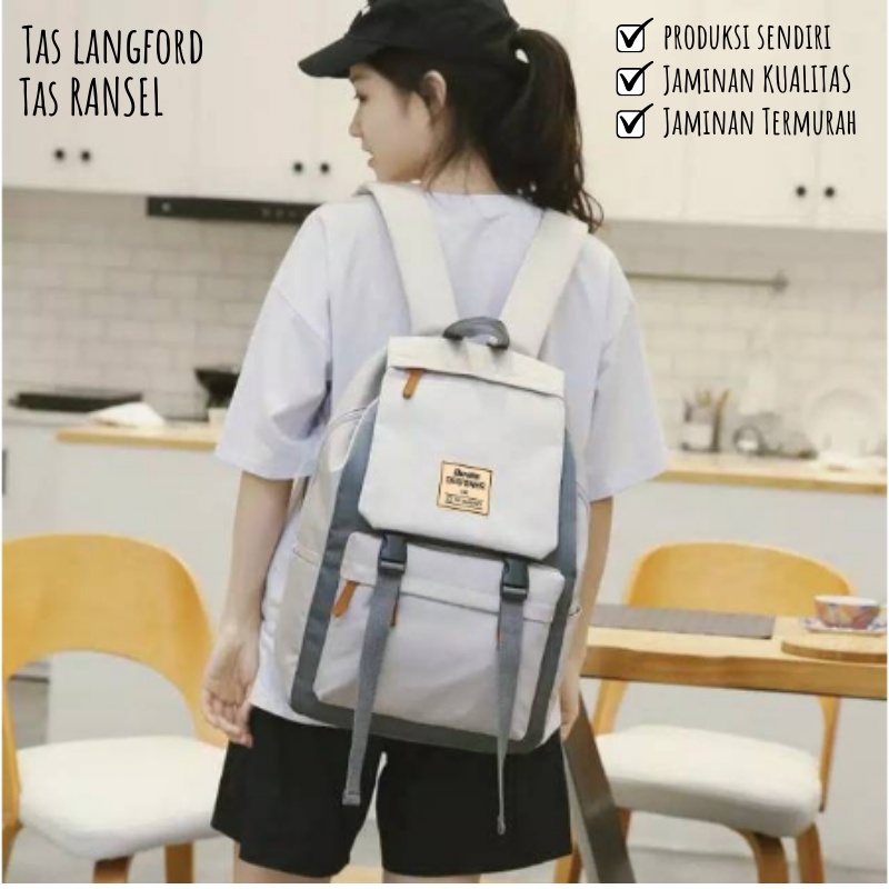 Tas Ransel Backpack Punggung Bahu Model Fashion Multifungsi Backpack Stylish Kekinian Import Korea Terbaru Sekolah Kuliah Kerja Liburan Travelling Perempuan Wanita Cewek 002