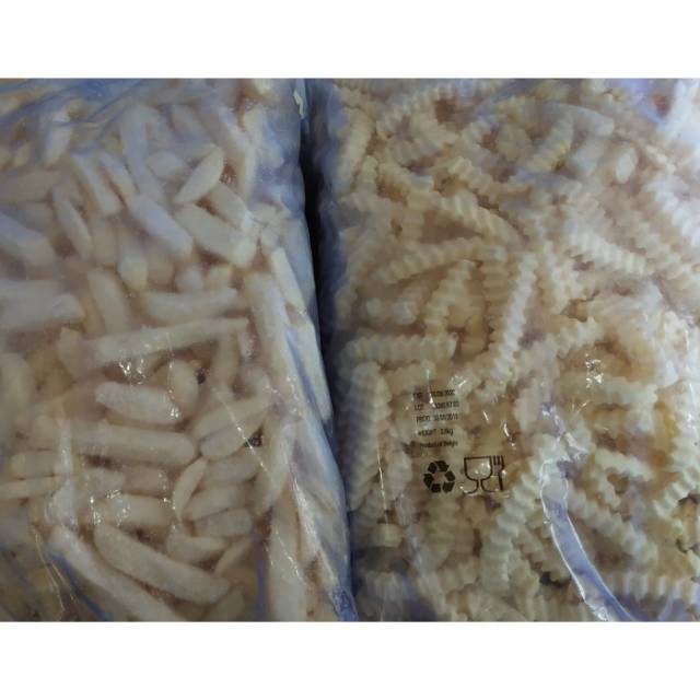 Shoestring, straight cut, crinkle, belgian fries (kentang goreng)