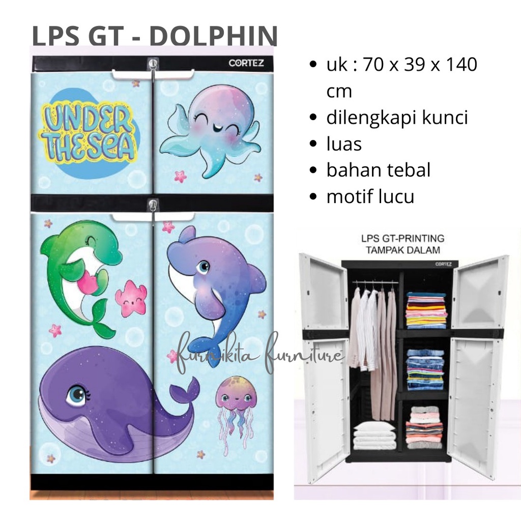 LEMARI PLASTIK CORTEZ TABITHA GANTUNG KARAKTER LPS GT