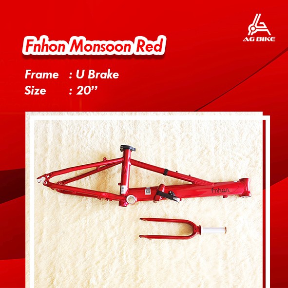 Frame set Fnhon Monsoon Merah Red U brake Ubrake