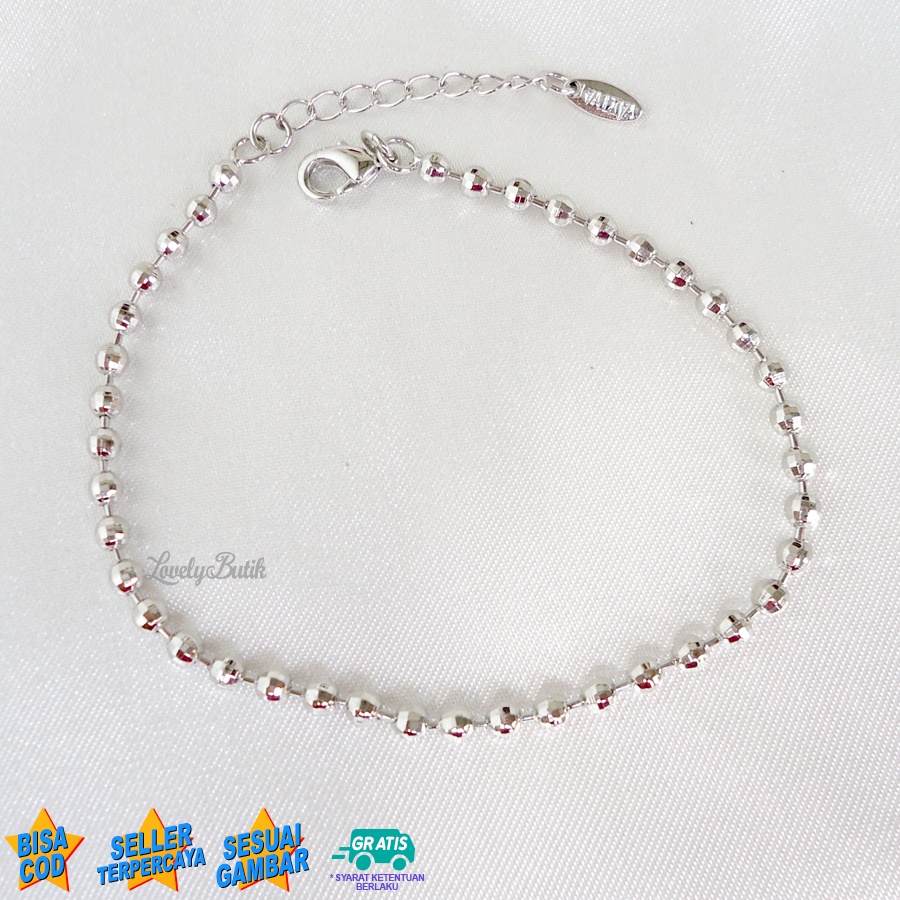 Lovelybutik Gelang Tangan Xuping Wanita K4ren Gelang Rantai Wanita Dewasa Model Terbaru Motif Rantai BIji Lada Ukuran 18 cm