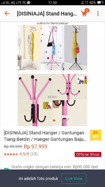 [disiniaja] Stand Hanger / Gantungan Tiang Berdiri / Hanger Gantungan Baju Dan Tas