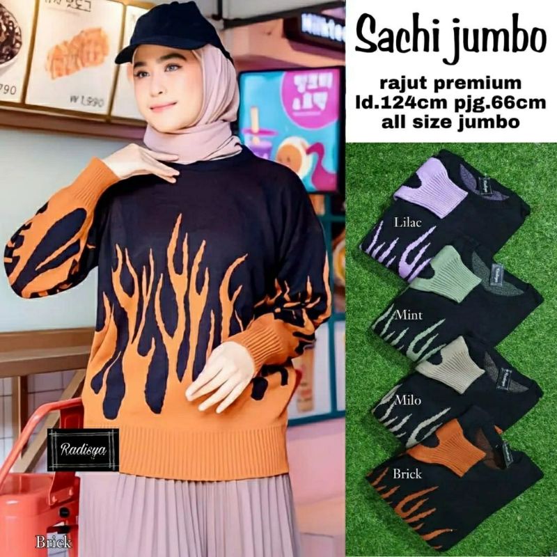 Sachi Jumbo, ATASAN RAJUT WANITA JUMBO CANTIK FIT XXL LD 124-134 BAHAN RAJUT PREMIUM TERMURAH MODIS OOTD OVERSIZE TERLARIS