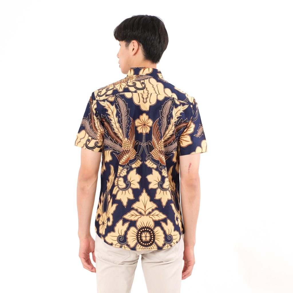 SANVANINA Kemeja Batik Pendek Premium Slim Fit Gendongan - E-7001