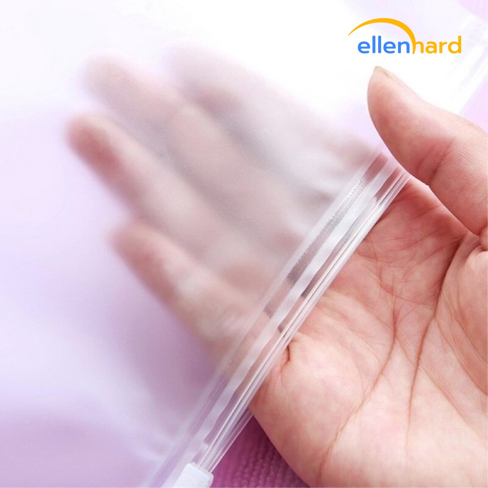 Kantong Zipper Storage Bag Plastik Vacum Baju Travel Polos Anti Air Transparan