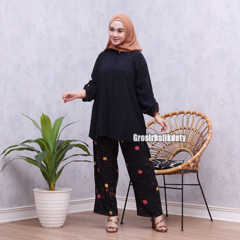 JUMBO SKODER SET CELANA DAN KEMEJA SHIBORI PAJAMAS TIE DYE TERBARU BAJU TIDUR PIYAMA KEKINIAN-8