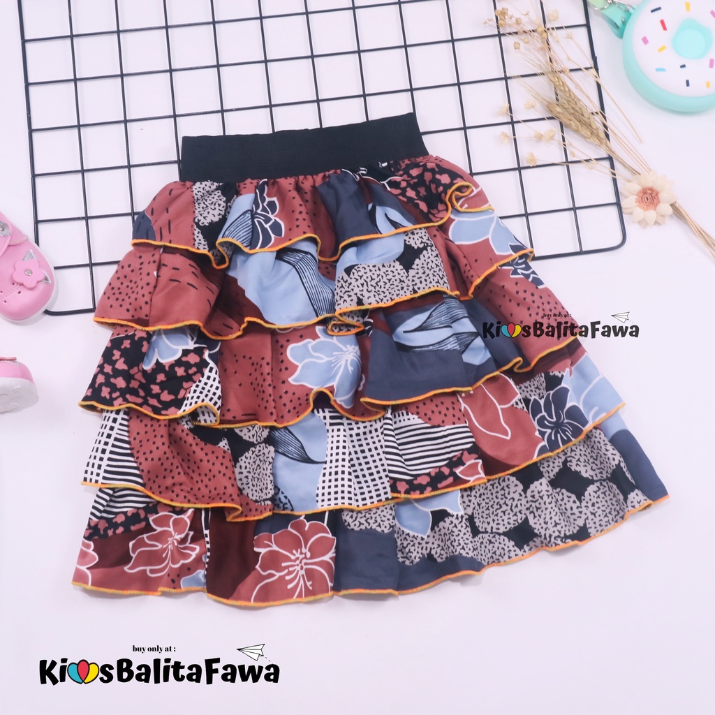 Rok Tumpuk Uk. 7-9 th / Rok Anak Cewek Skirt Perempuan Pesta Harian Murah Motif