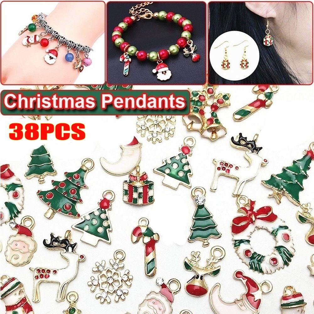 Preva 38Pcs/Set Liontin Natal Hadiah Membuat Perhiasan DIY Gelang