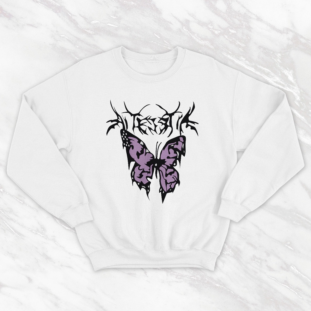 HOODIE UNISEX CASUAL AESTHETIC ART BUTTERFLY - HOODIE OOTD FLEECE TEBAL HALUS KECE TERBARU,