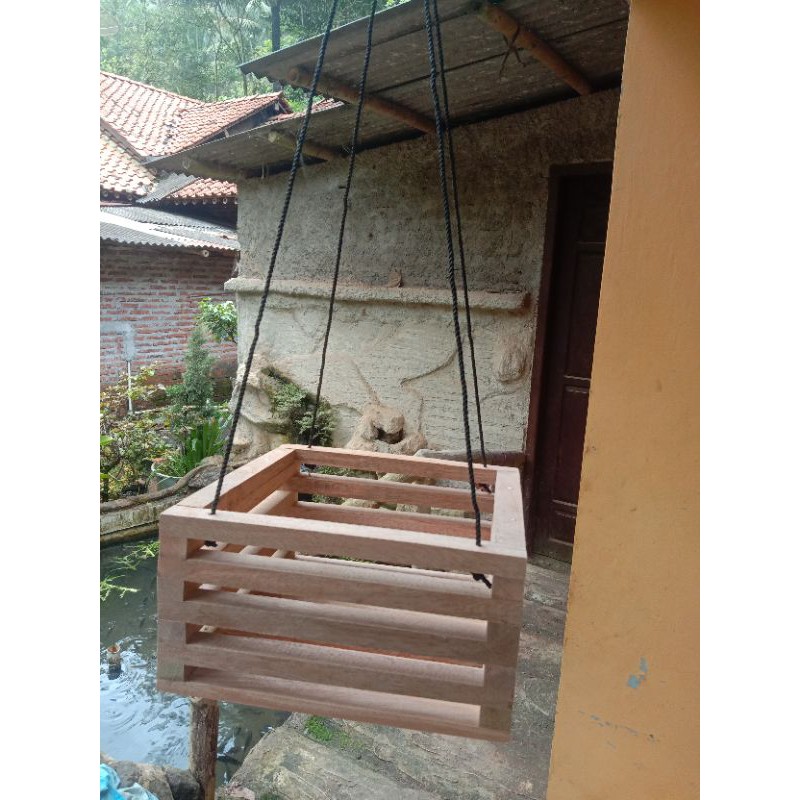 pot gantung / pot bunga anggrek pot kayu pot bunga minimalis