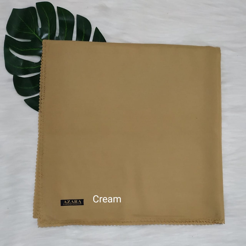Hijab Azara Oskara / masahi syari 130x130cm LC Jilbab square / segiempat jumbo syar'i Lasercut/Voal-Cream