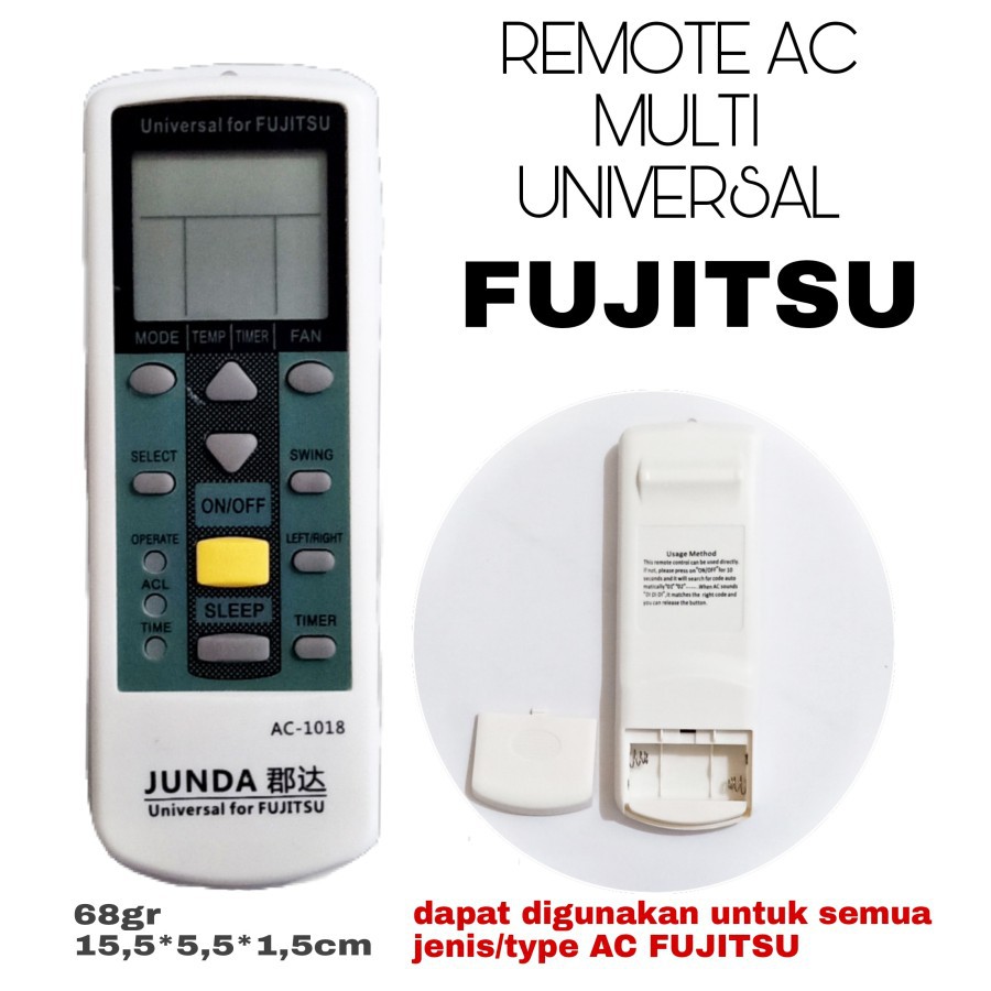 REMOTE AC MULTI UNIVERSAL AC FUJITSU JUNDA AC-1018