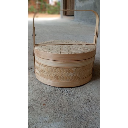 Rantang bambu/Rantang rembulan/Rantang Hampers/Rantang bulat/kerajinan bambu/Tempat makanan/Tempat b