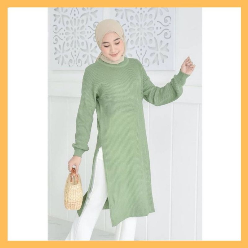 KARENINA TUNIK RAJUT / ANDINI RAJUT TUNIK / RAJUT WANITA TERBARU / FASHION MUSLIM